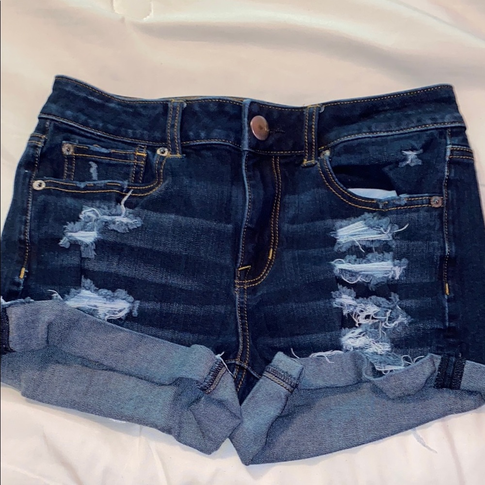 American Eagle Outfitters Ripped Blue Jean Shorts